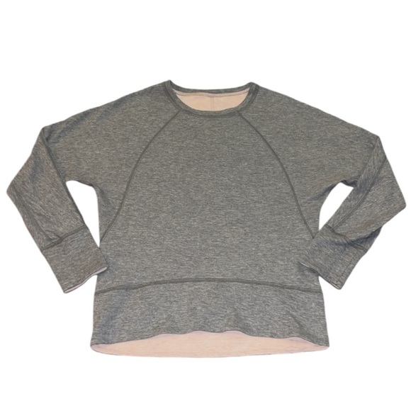 Lululemon Time Out Crew *Reversible Heathered Bleached Coral / Heathered size 8 - Picture 5 of 10